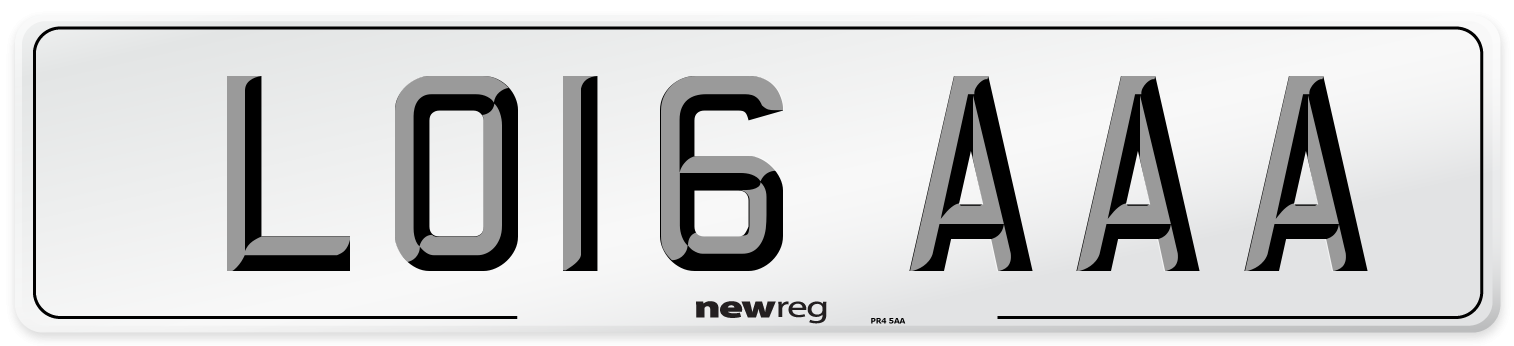 LO16 AAA Number Plate from New Reg